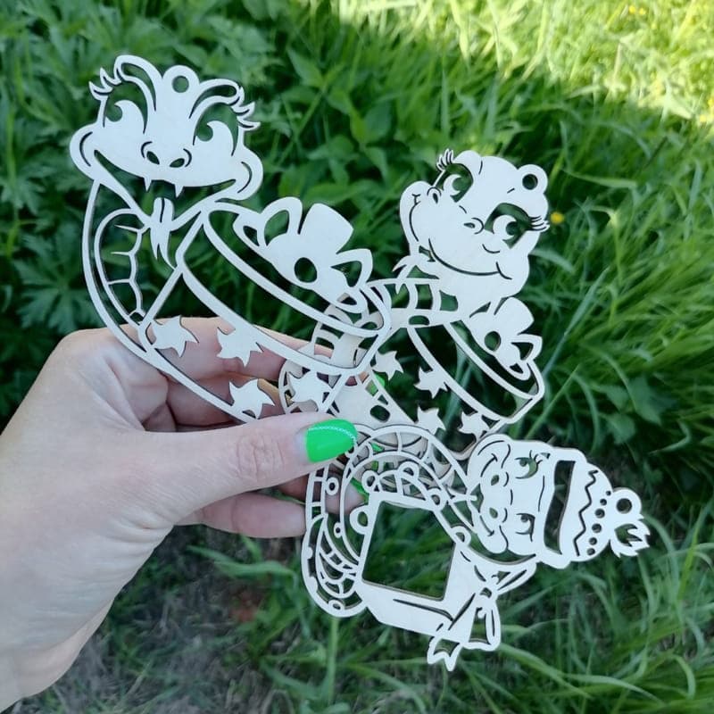 Cute Cartoon Snake Hanging Decorations Vector DXF File
