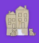 Suporte de Chaves Casa com Gato e Cachorro para Corte a Laser