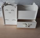 Organizador de Mesa Gatinho com Gaveta Vetor para Laser Cut