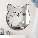 Archivo Vectorial de Espejo con Forma de Cara de Gato para Corte Láser