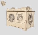 Molde Vetorial para Caixa de Armazenamento de Gato em Laser