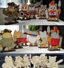 Archivo Vectorial de Figuras de Gatos Guerreros para Corte Láser