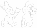Archivo Vectorial DXF de Conejitos de Pascua con Flores