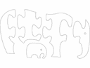 Diseño Vectorial de Rompecabezas de Elefante DXF