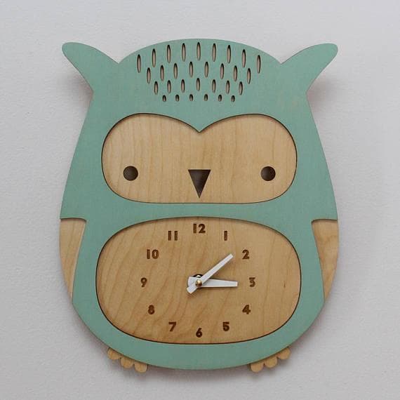Cute Owl Wall Clock Laser Cut Vector Design