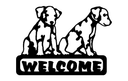 Archivo Vectorial de Letrero de Bienvenida con Cachorros DXF