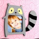 Cute Raccoon Kids Photo Frame Laser Cut Vector File