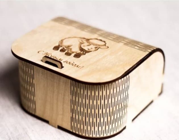Cute Sheep Gift Box Laser Cut Vector Design