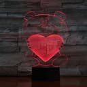 Cute Teddy Bear with Heart 3D Illusion Lamp Laser Cut Vector