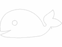 Cute Whale Vector Outline for Laser Cutting DXF File