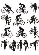 Siluetas Vectoriales de Ciclismo Cyclocross para Corte Láser