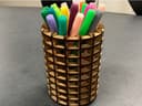 Cylindrical Desk Organizer 3D Puzzle Laser Cut Vector