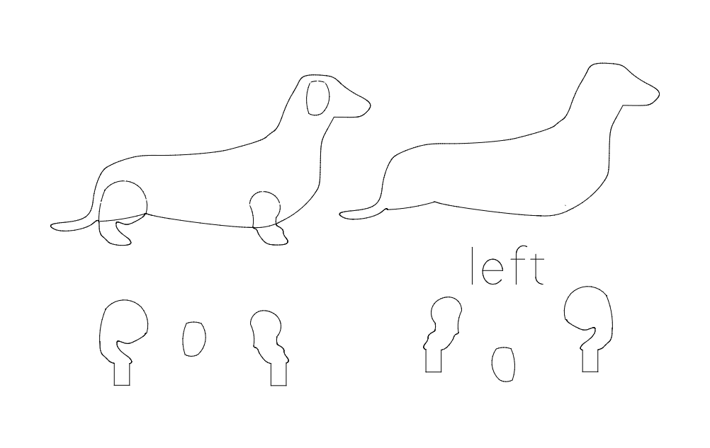 Dachshund 3D Puzzle Vector File for Laser Cutting DXF