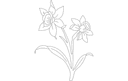 Vector DXF de Arte Lineal de Flor Narciso para Corte Láser