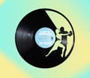 Dancing Couple Vinyl Record Wall Clock Laser Cut Vector (CDR)