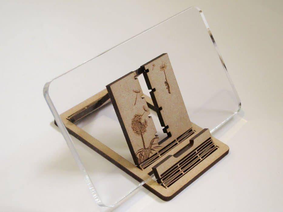 Dandelion Art Phone Stand Laser Cut Vector DXF File