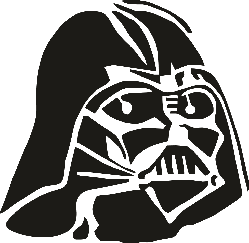 Plantilla Vectorial de Casco de Darth Vader para Corte Láser