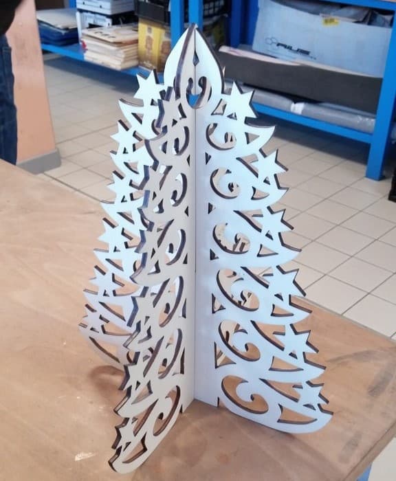 Decorative 3D Laser Cut Christmas Tree Vector DXF File