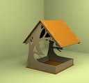 Archivo Vectorial de Comedero para Pájaros Corte Láser