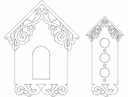 Decorative Birdhouse Fronts Laser Cut Vector File (DXF)