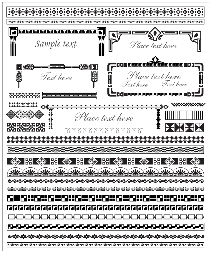 Decorative Border and Frame Elements Vector Set