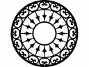 Arquivo Vetor DXF de Borda Circular Decorativa com Setas