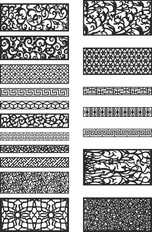 Decorative CNC Laser Cut Patterns Collection Vector Files