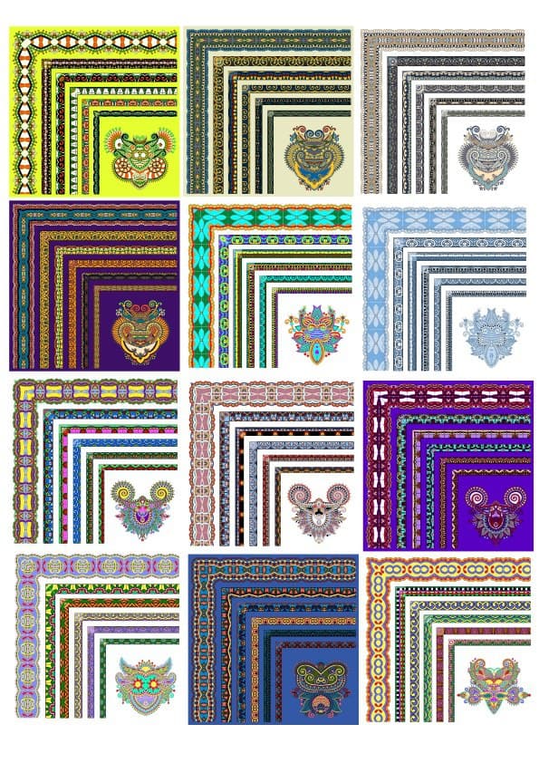 Decorative Corner Frame Elements Vector Collection for Laser Cutting