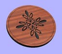 Decorative Floral Round Coaster Laser Cut DXF Vector File