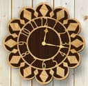 Archivo Vectorial de Reloj de Pared Floral para Corte Láser