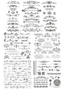 Decorative Flourish Elements Collection Vector Set for Laser Cutting