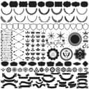 Pacote de Vetores de Elementos Heráldicos e Molduras Vintage (DXF)