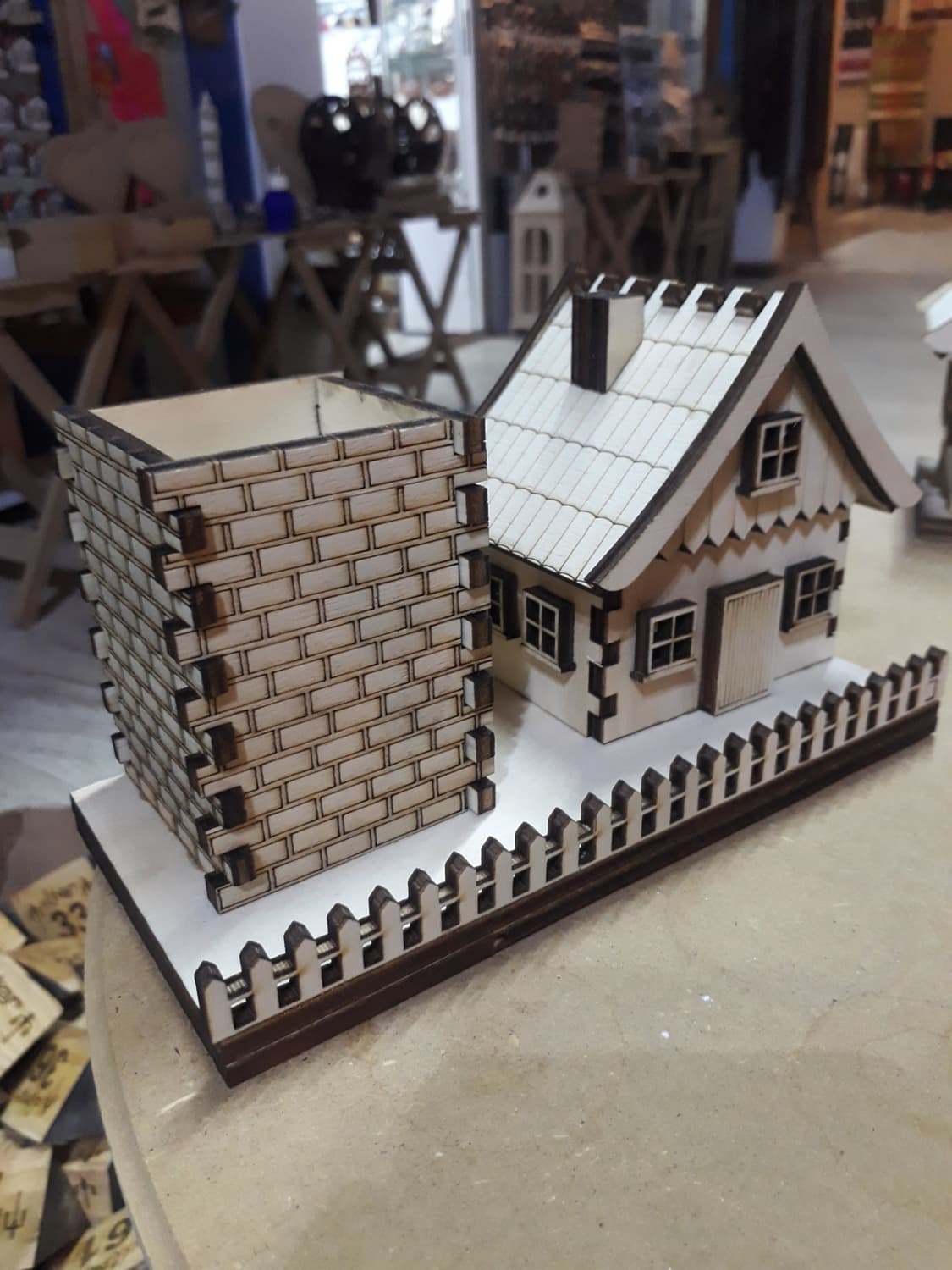 Decorative House Desk Organizer Laser Cut Vector File