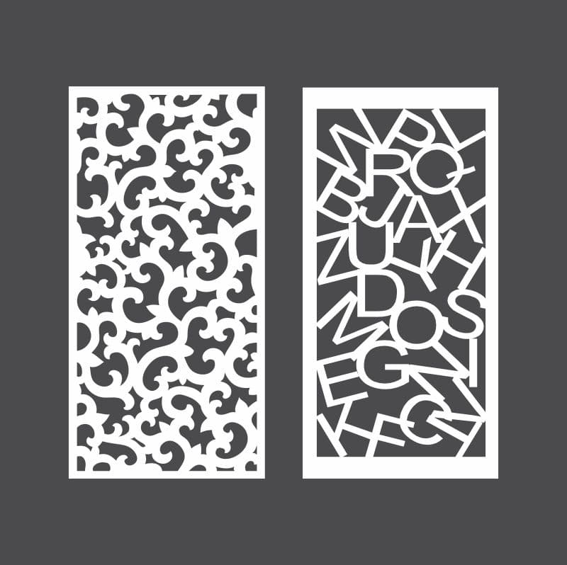 Paneles Decorativos Jali y Tipografía para Corte Láser (CDR)