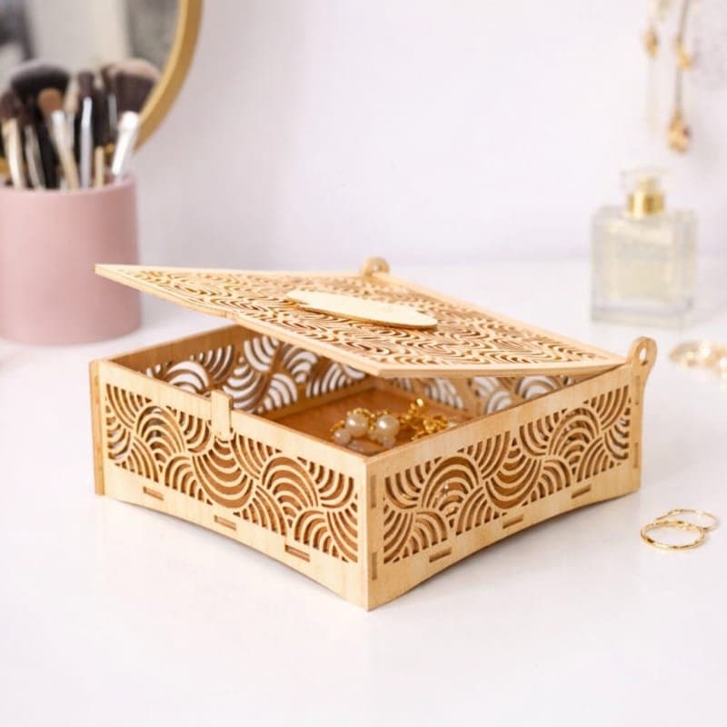 Decorative Laser Cut Jewelry Box Vector Files (SVG, DXF)