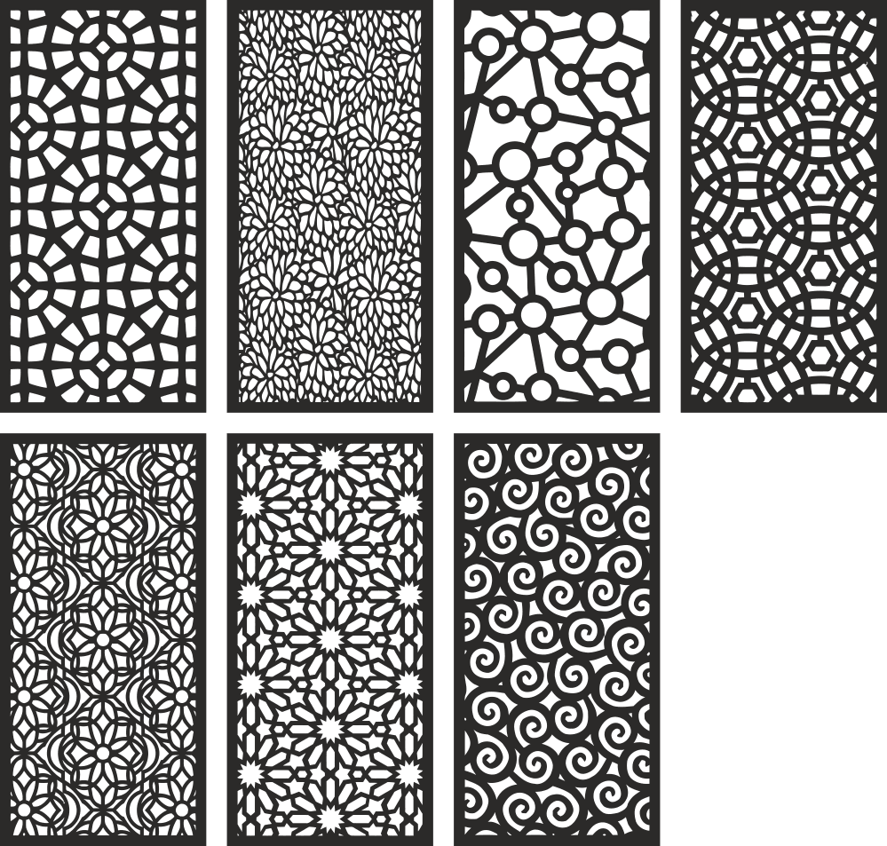 Decorative Laser Cut Screen Panels Collection Vector File