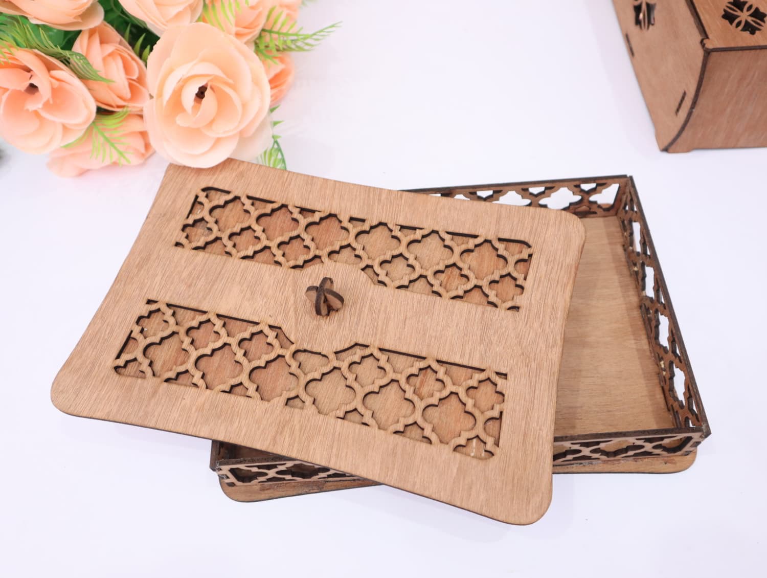 Decorative Laser Cut Wooden Storage Box Vector File