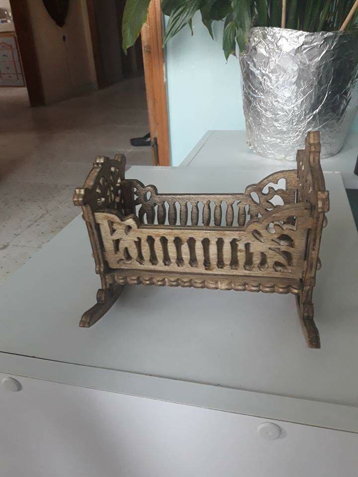Decorative Miniature Rocking Cradle Laser Cut Vector DXF File
