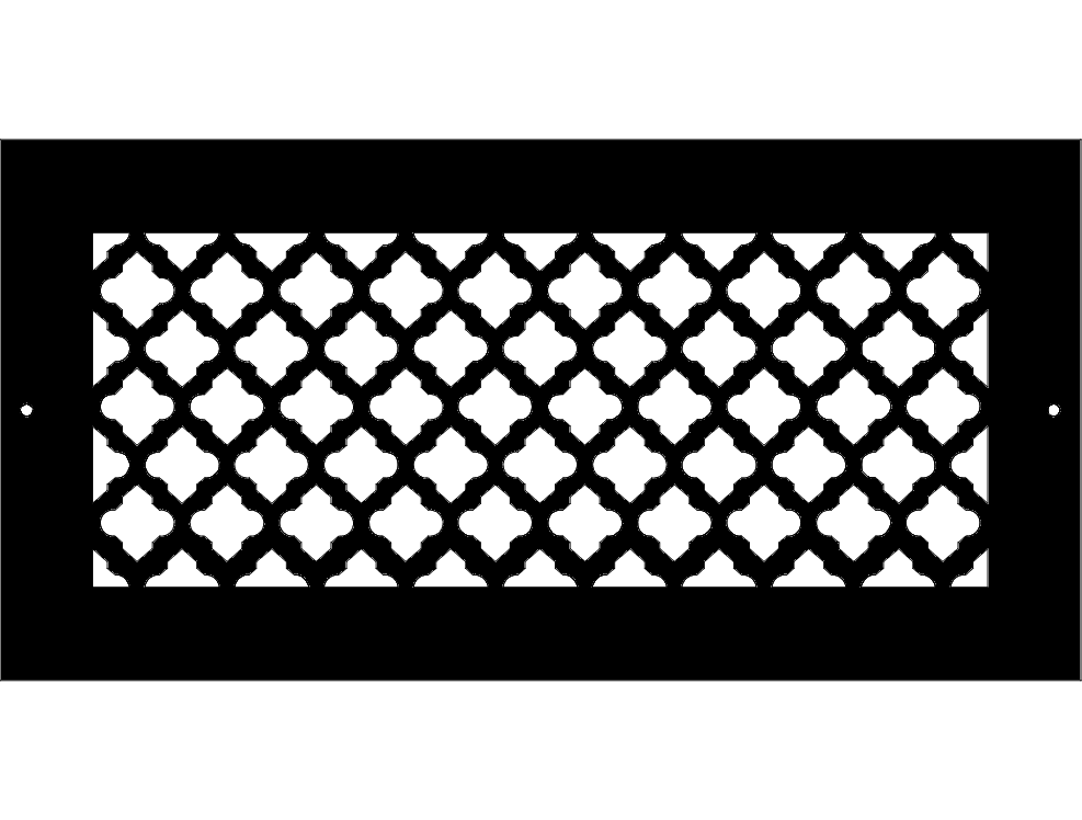 Decorative Quatrefoil Air Vent Grille Vector DXF File