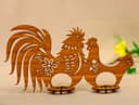 Soporte para Huevos Decorativo Gallo y Gallina Vector Laser Cut