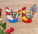 Decorative Rooster Egg Holder Laser Cut File (SVG, DXF)