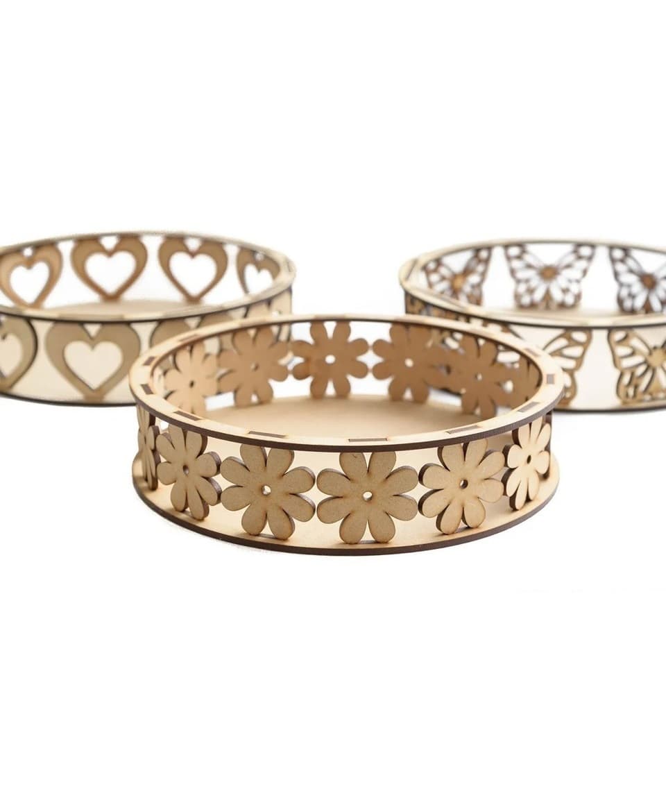 Decorative Round Trays Vector Set Laser Cut Files DXF