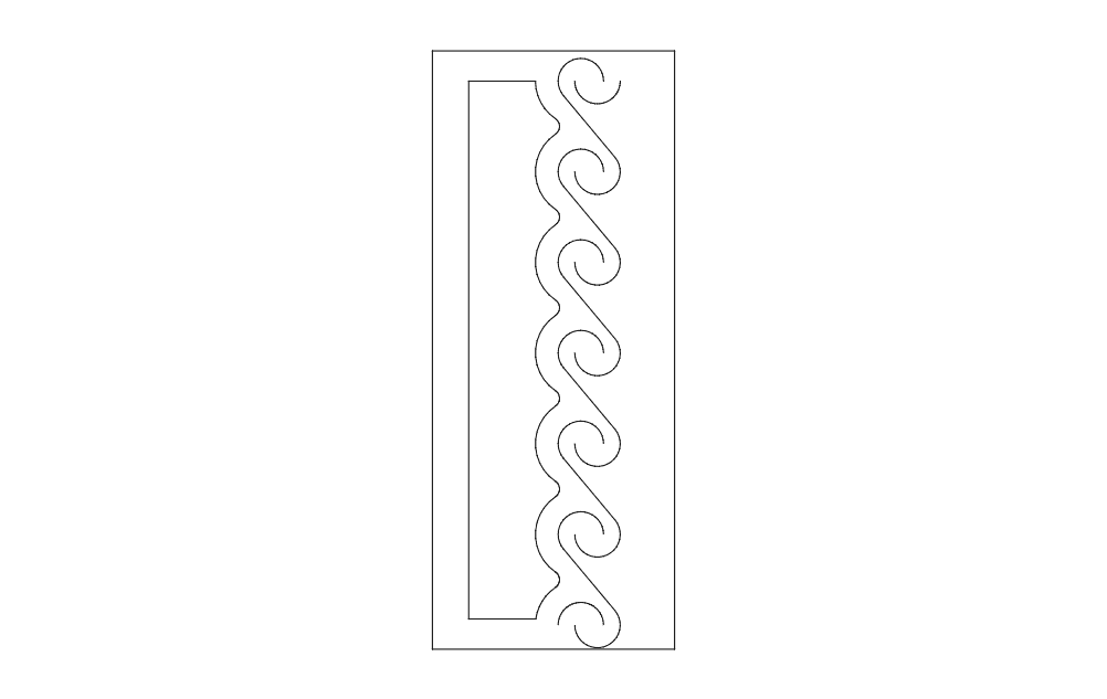 Decorative Swirl Border Panel DXF File for Laser Cutting