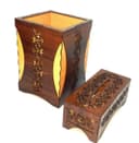 Conjunto Decorativo de Caja de Pañuelos y Papelera Vector Láser