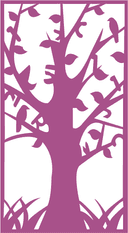 Archivo Vectorial de Panel Decorativo de Árbol con Pájaros