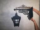 Lanterna de Parede Decorativa com Placa de Nome Vetor para Laser