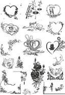 Vetores de Corações de Casamento e Cantos Florais Decorativos CDR DXF SVG