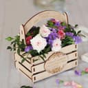 Decorative Wooden Flower Basket Laser Cut File Vector