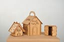Decorative Wooden House Gift Boxes Laser Cut Vector Set