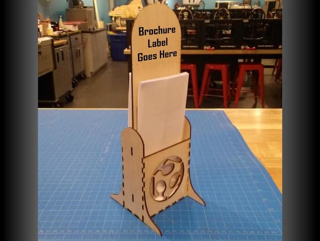 Desktop Brochure Holder Laser Cut Vector Plan DXF